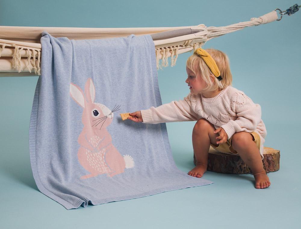 Baby Blanket Cotton Tail Bunny Nursery