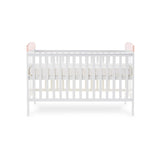 Obaby Grace Inspire Cot Bed Watercolour Rabbit Pink