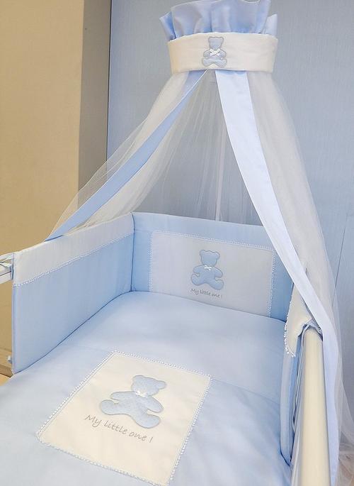 Baby Oliver My Little One Blue Quilt & Bumper Bedding Set Cot Bedding