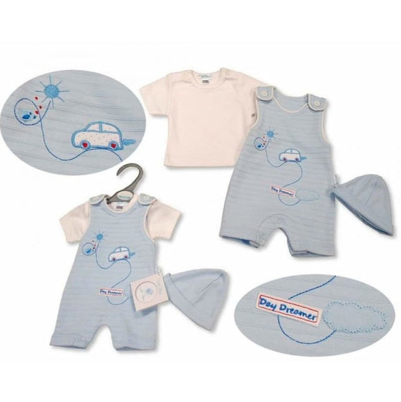 Boys 2 Pieces Dungaree Set With Hat - Day Dreamer Clothing