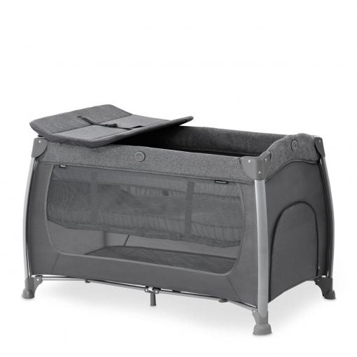 Hauck Play N Relax Center Melange Grey Travel Cot