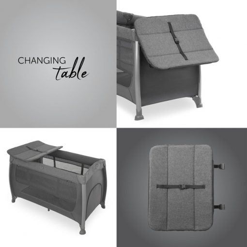 Hauck Play N Relax Center Melange Grey Travel Cot