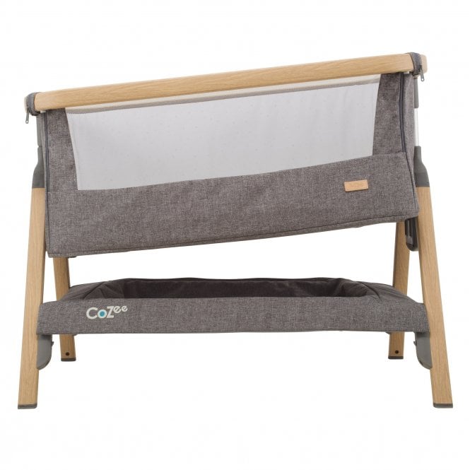 Cozee Bedside Crib Oak And Charcoal