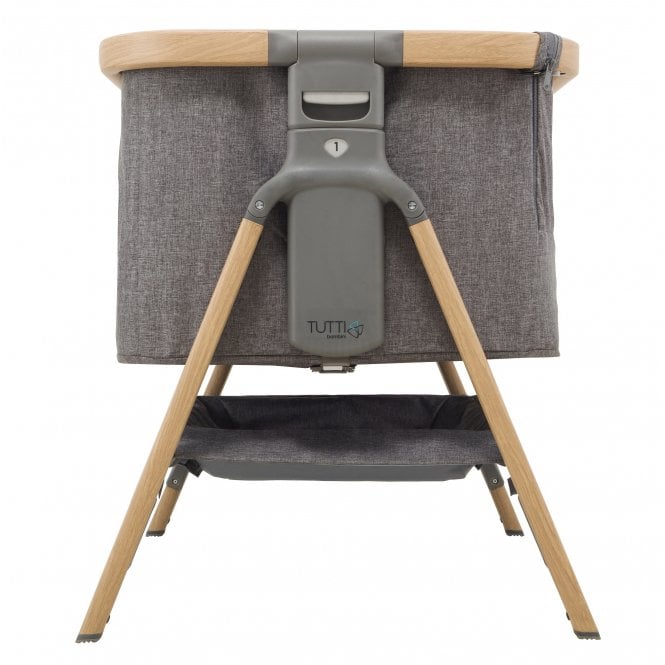 Cozee Bedside Crib Oak And Charcoal
