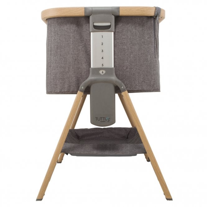Cozee Bedside Crib Oak And Charcoal